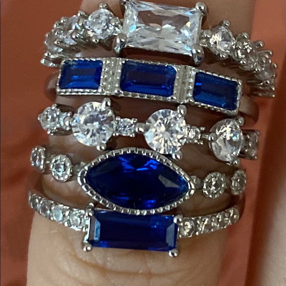 Sapphire Stackable Sterling Silver Rings - image 1